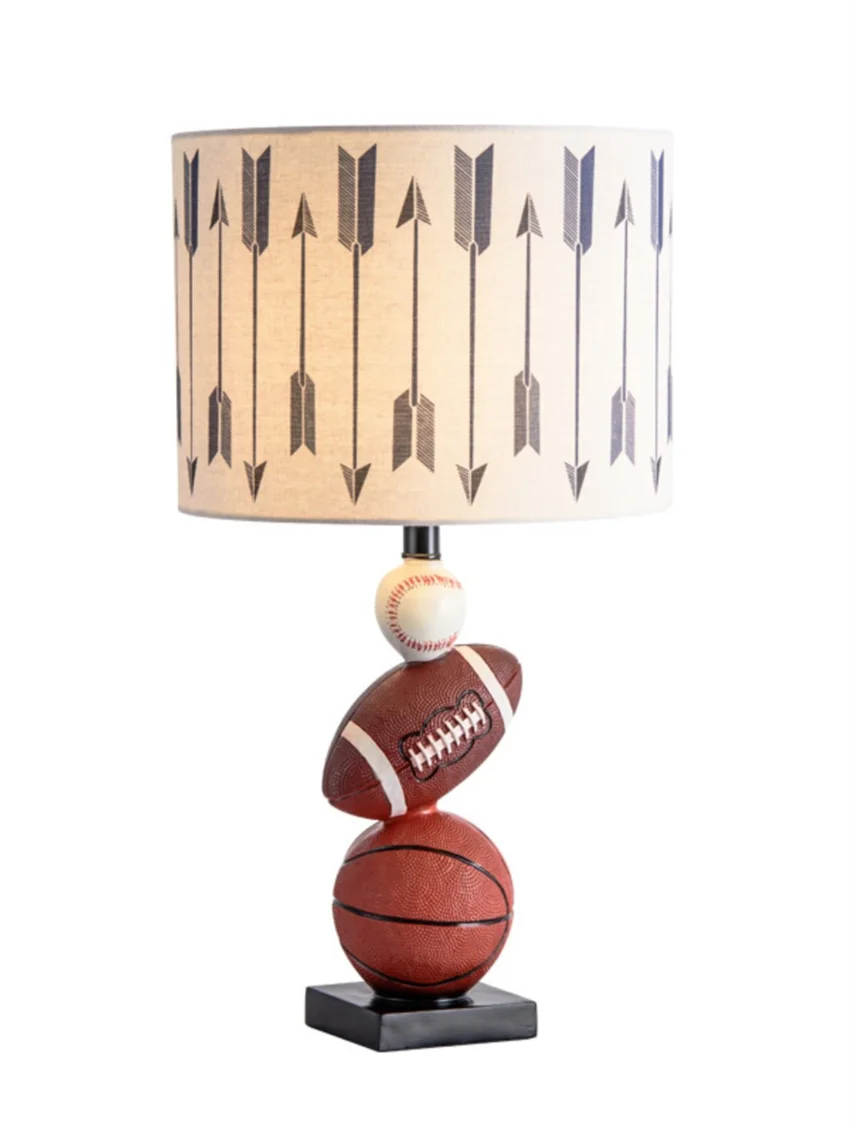 Nordic Children's Room Cartoon Basketball Rugby Baseball Table Lamps Boys' Bedroom Bedside Study Home Decorative Table Lights