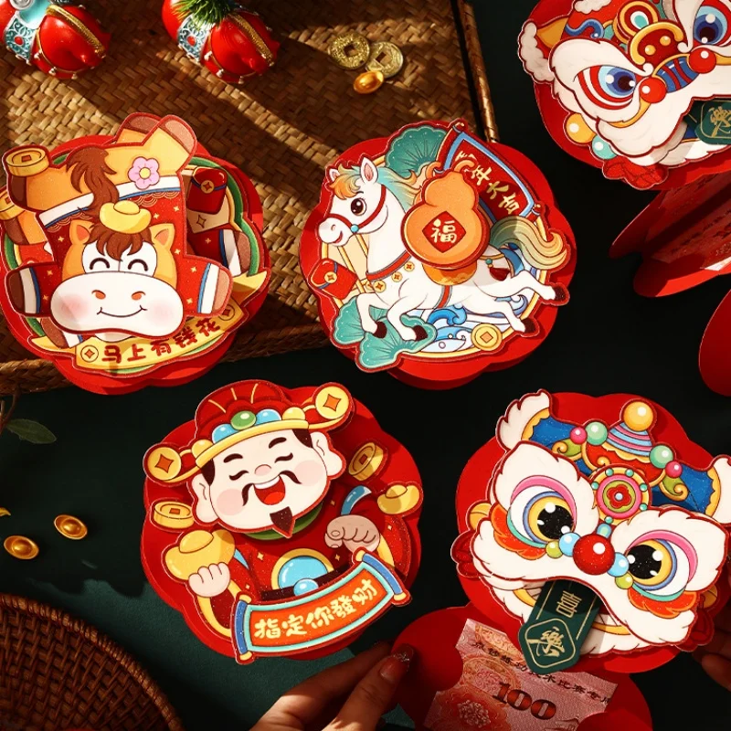 New Year Packet Pull-out Money Pocket Lucky Money Bag Red Envelope Pull-out Best Wishes Blessing Bag Pull Style Red Envelope