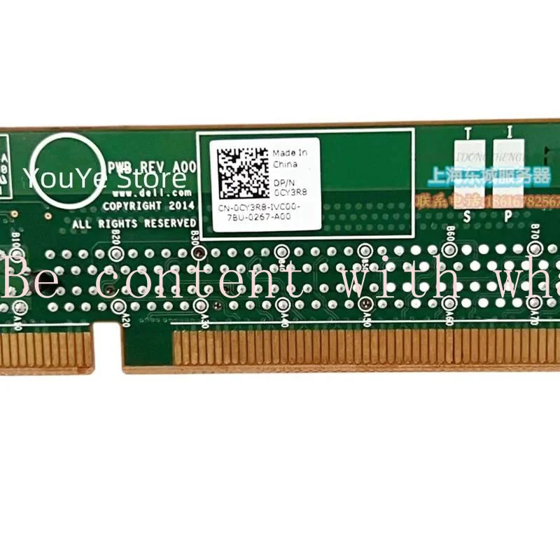 YD XMSJ _Original For DELL Poweredge R630 Server Riser Card Riser 2 SLOT 1 G3 CARD PCIe x16 Riser Card Riser2  0CY3R8 CN-0CY3R8