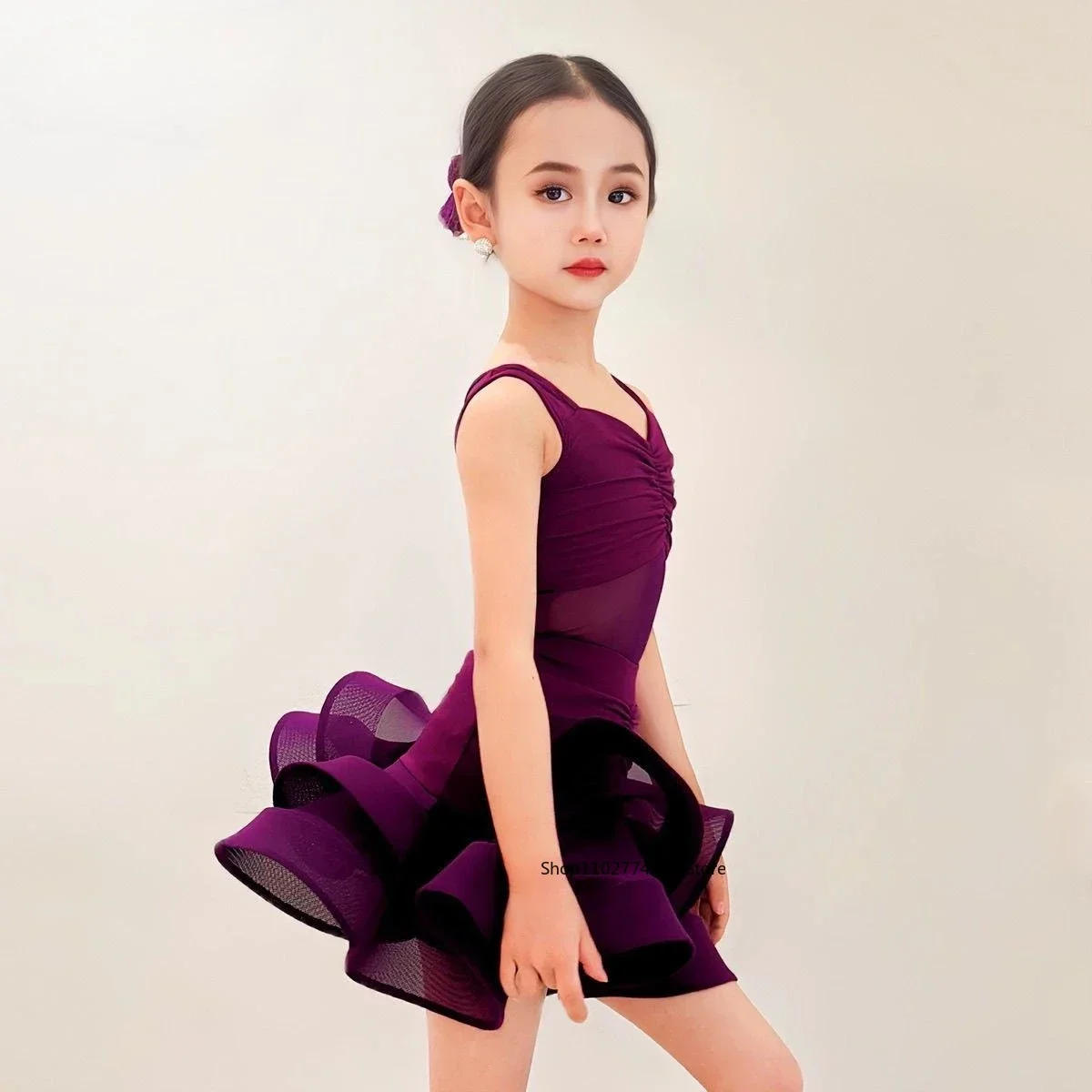 Vestido de baile latino profesional para niños, trajes de escenario para actuación de baile de salón, Tango, Salsa, Samba, traje, ropa de baile para mujeres