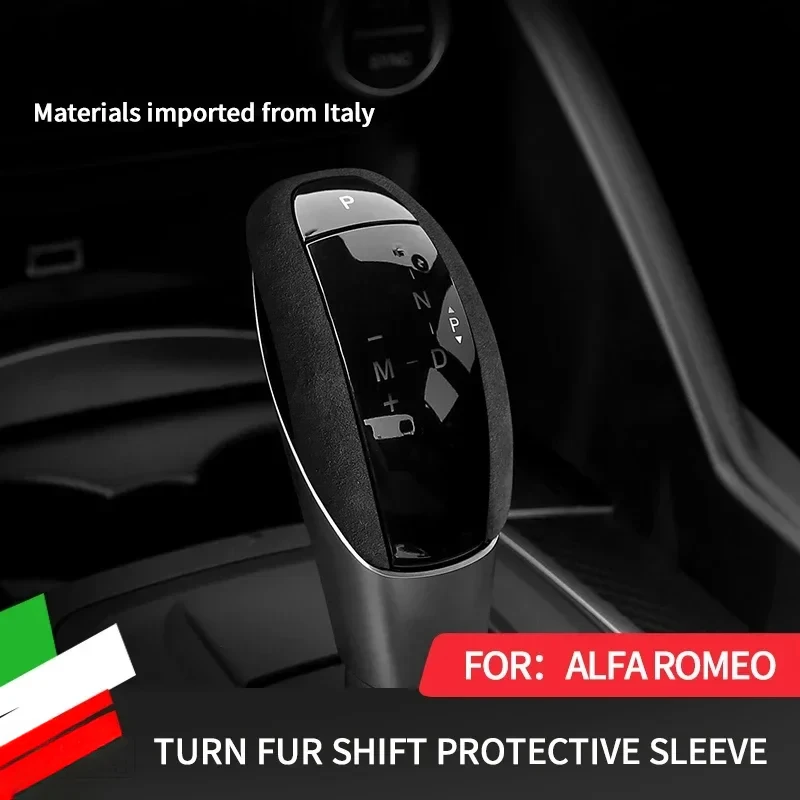 Alcan tara Car Gear Shift Handle Knob Protective Cover Trim Stikcer For Alfa Romeo Giulia Stelvio Interior Modifed Accessories view 2
