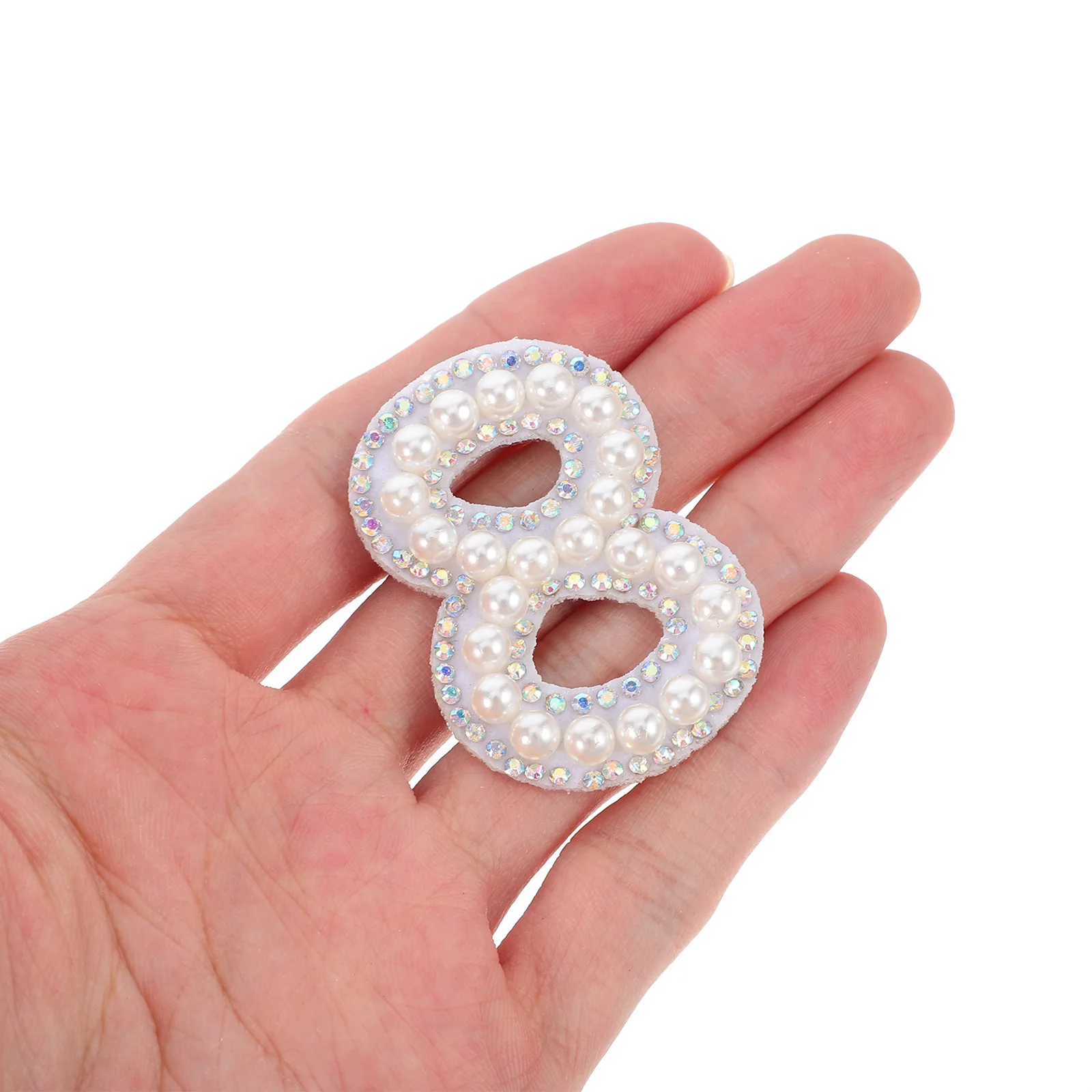 

10 pcs Pearl Rhinestone Iron On Number Patch Faux Pearl Embellished Applique For Jeans Hats Backpacks Diy Clothing Repair Sewing