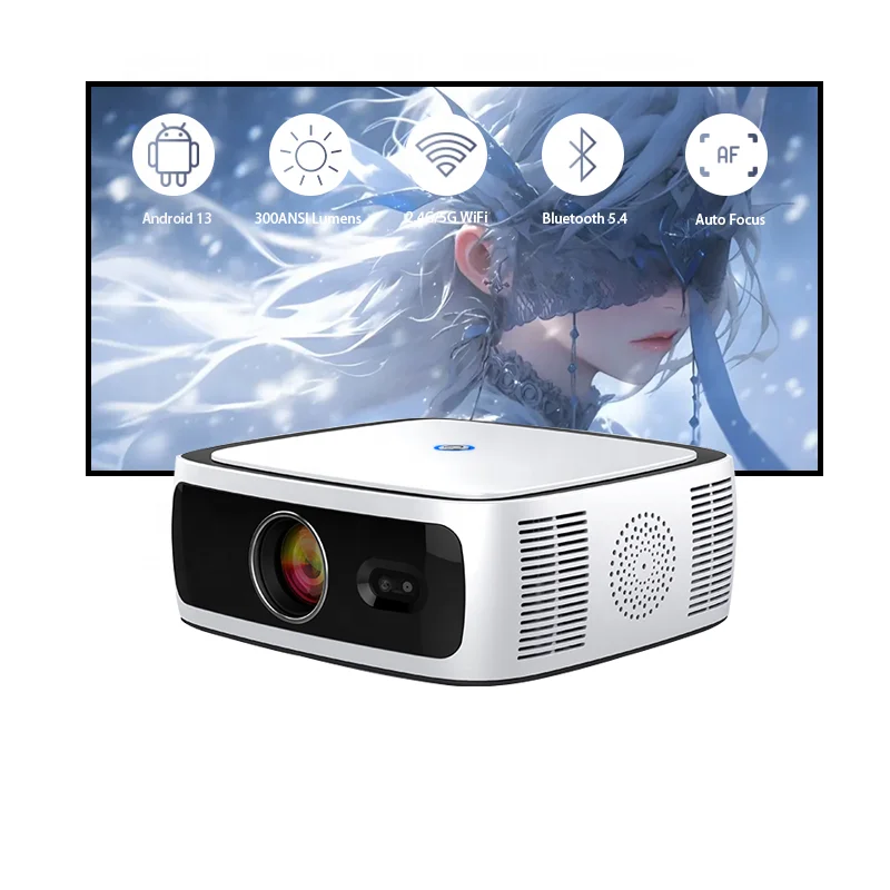 Mini Proyector LED Inteligente Portátil para Exteriores, Proyector de Cine en Casa Inteligente, Video 4k, Proyector de Películas, Android Wifi, Proyector para Teléfono