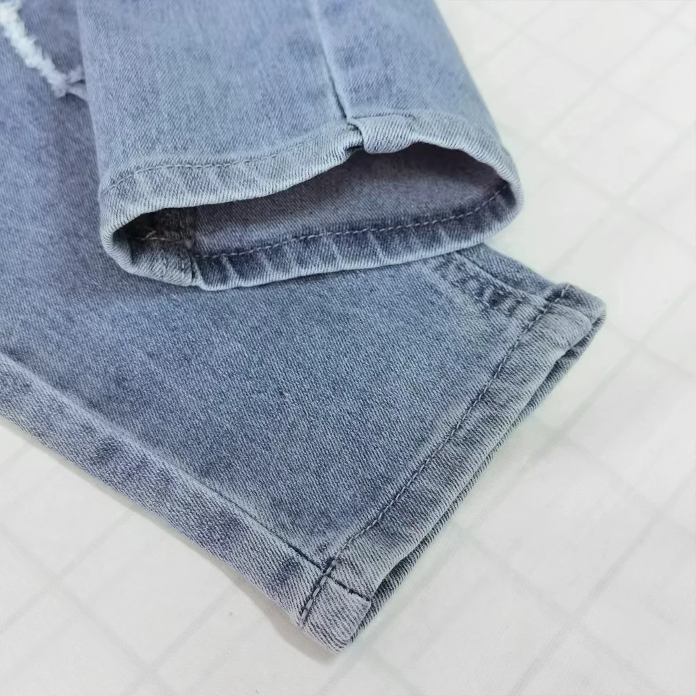 DIIMUU Spring Autumn Kids Boys Bottoms Clothes Jeans Children Fashion Denim Long Pants Slim Fit Trousers For 5-11 Years
