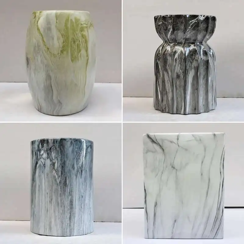 

Фарфоровый китайский керамический табурет-барабан с мраморным узором, табурет для смены обуви, балконная подставка для ног, керамический художественный табурет, мебель для дома