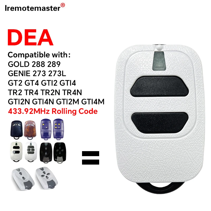 

DEA Rolling Code 433,92 МГц Пульт дистанционного управления для гаражных ворот DEA GT2 GT4 GTI2 GTI4 MIO TR2 TR4 Устройство открывания гаражных ворот Garage Command