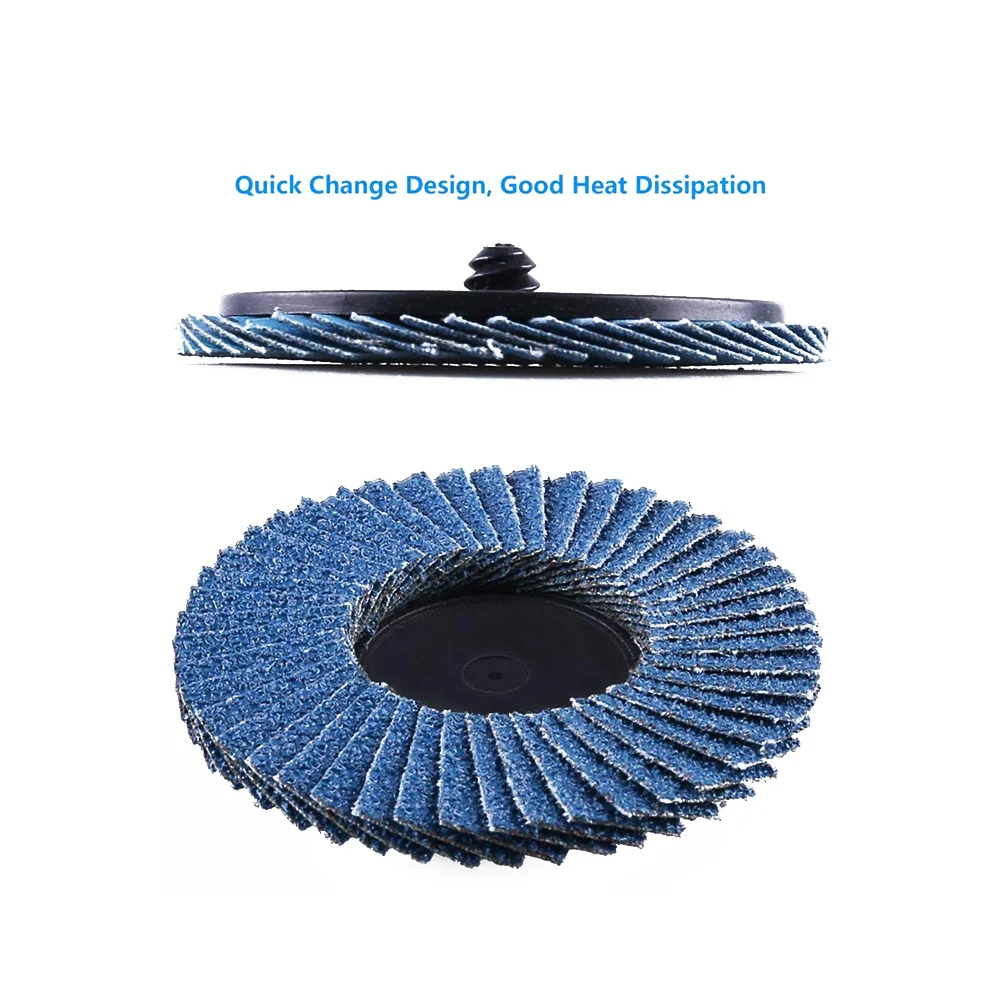 31pcs 2Inch Zirconia Alumina Flat Flap Disc Roll Lock Grinding Sandpaper Wheels with 1/4 Inch Holder 40/60/80 Grit