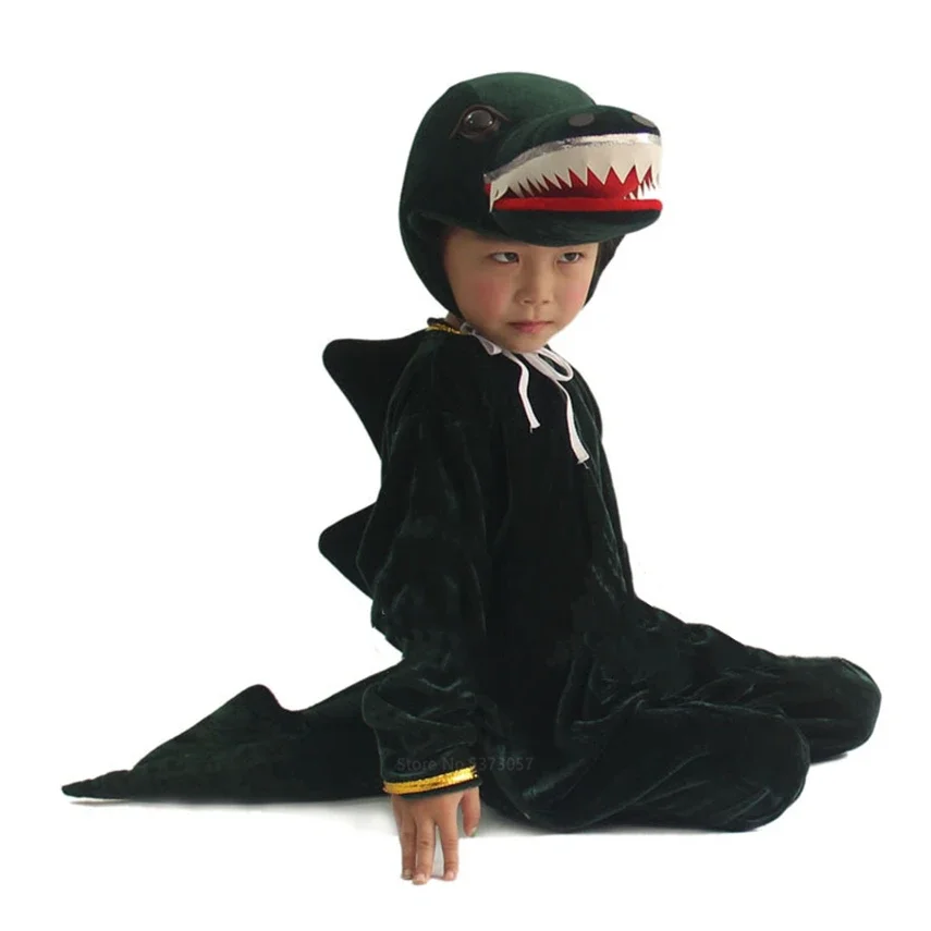 Halloween Cosplay Kostuums Anime Kids Crocodile Cosplay Kostuum Capuchon Set Jongens Meisjes Carnaval Party Performance Jumpsuit