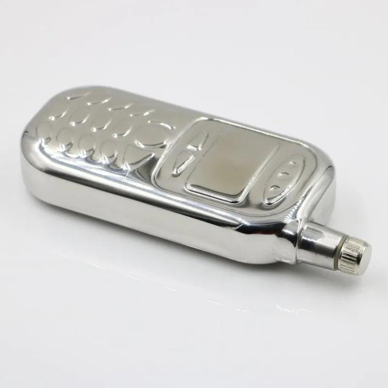 3oz phone-design 304 food grade SS Flagon Whiskey Vodka Wine Pot Hip Flask Set Alcohol Drinking pocket Bottle outdoor camping