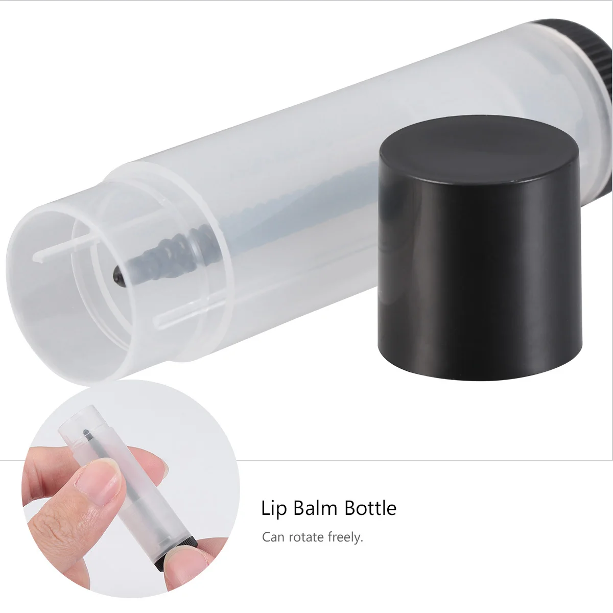 Tubo de bálsamo labial de 20 piezas, contenedor de lápiz labial recargable ligero de plástico transparente, herramienta de bricolaje, tubo de brillo de labios