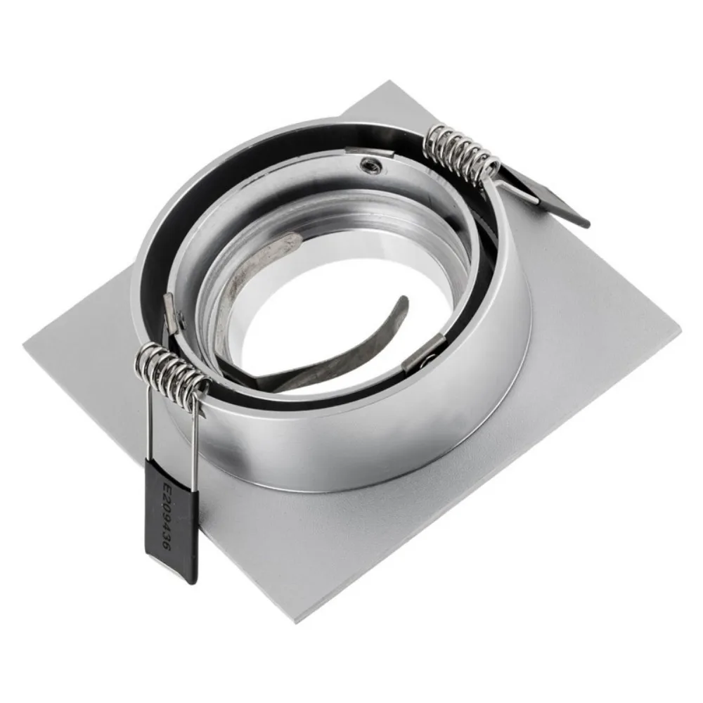 MR16 Spotlight Bracket Embedded Die-cast Aluminum GU10 Square Face Ring White Silver Black Ceiling Frame