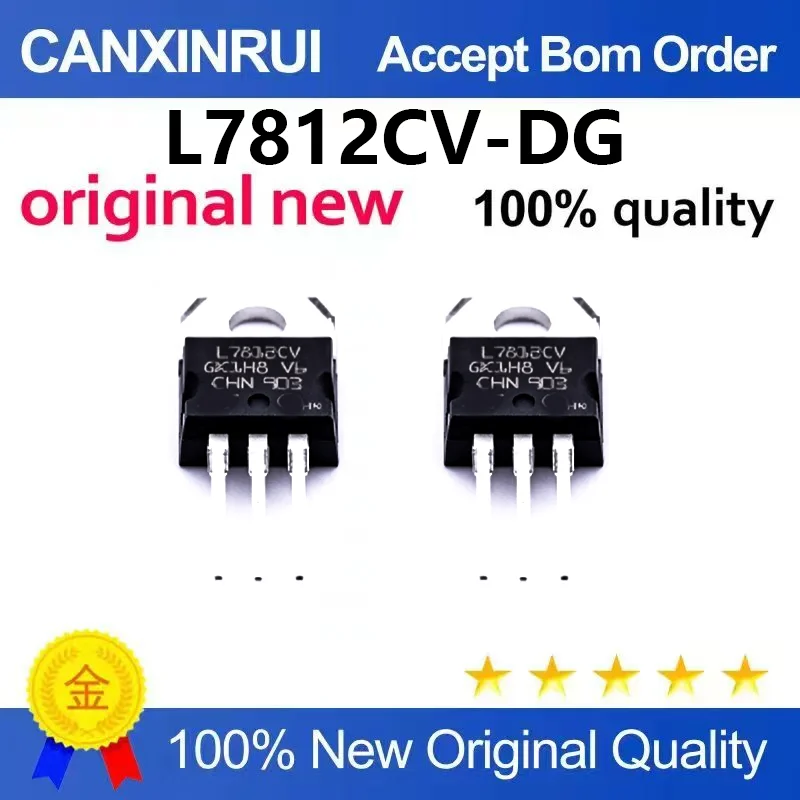 (5pcs-100pcs)Brand new original direct insertion L7812CV-DG TO-220 1.5A three terminal voltage regulator circuit chip+12V