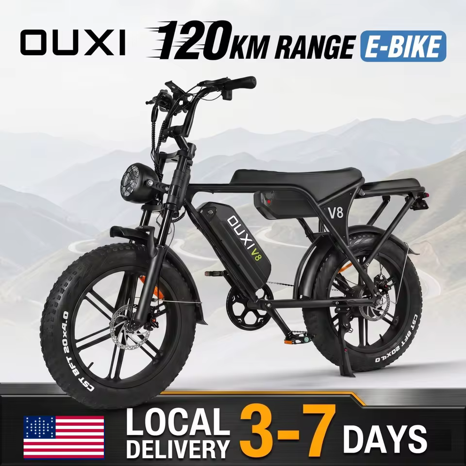 V8 adults e-bike 1000W 48V 15 30Ah battery 7 speed electric dirt bike all terrain 20x4 fat tire off-road ebike