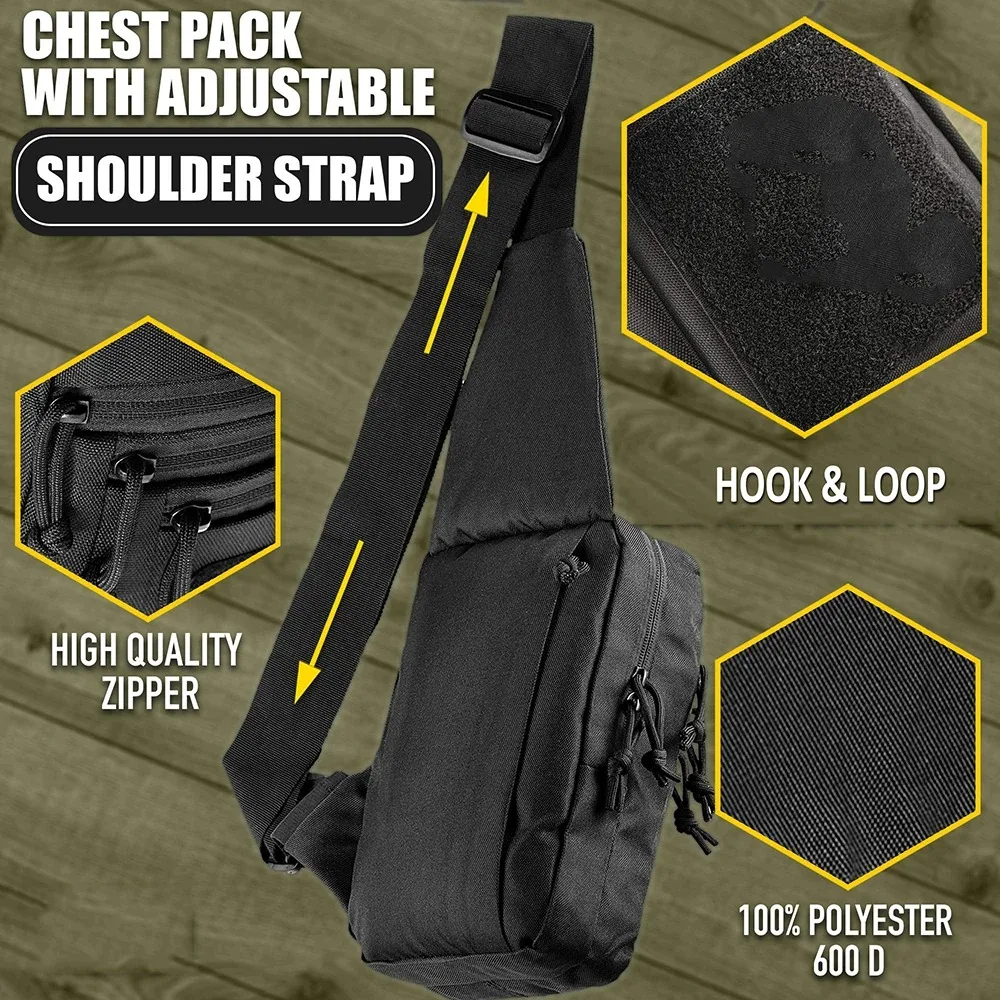 

Hunting Crossbody Sling Bag | Urban EDC Carry-All MOLLE Compatible Square Pack | For Outdoor Exploration Storage