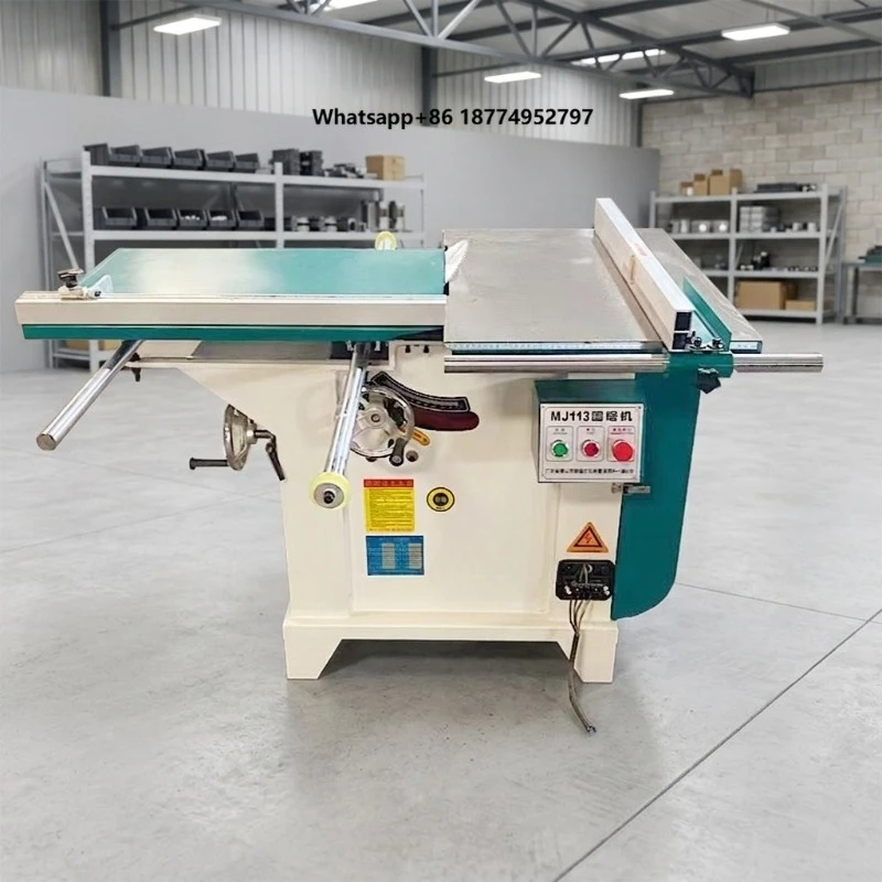 Mustang MJ113 Horizontal Circular Sliding Table Saw 380V 3kW Woodworking Machine 305mm Max Blade Diameter 70mm/95mm Thickness