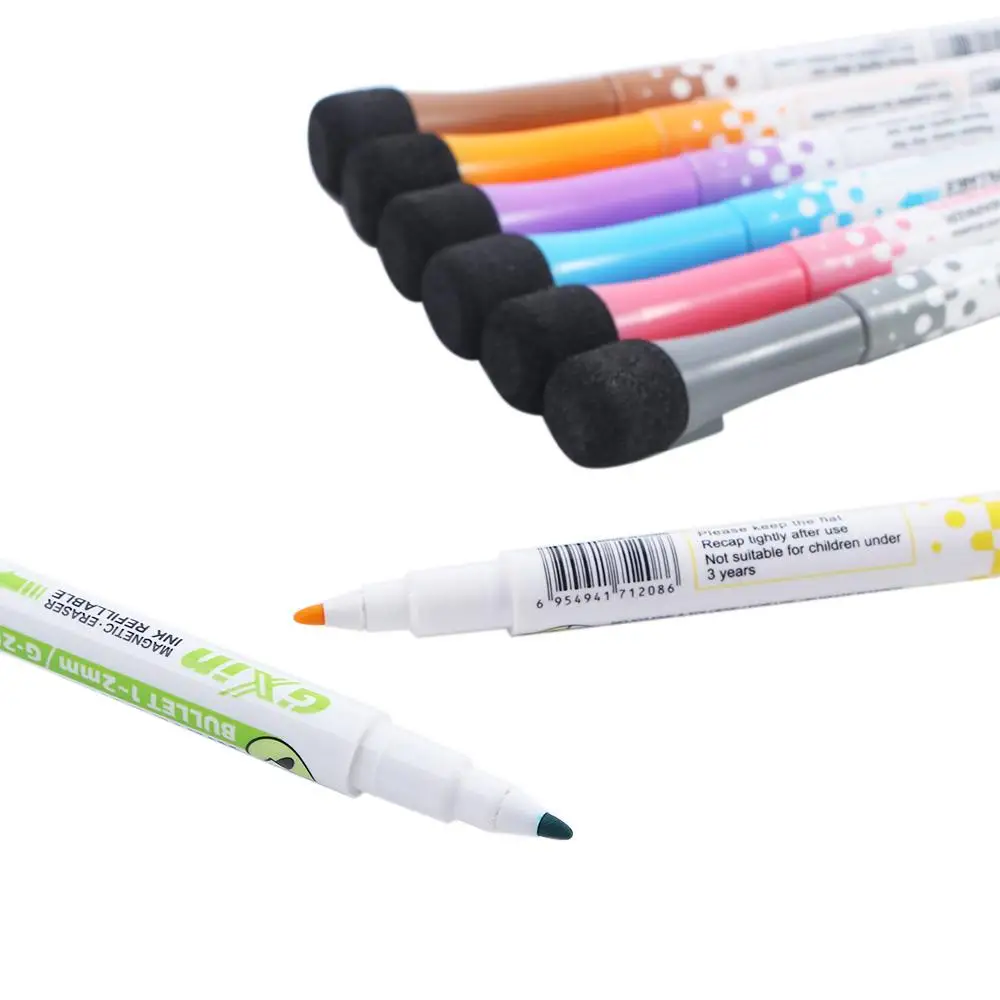 

School Classroom Supplies Erasable Eraser Cap Safe ink Magnetic Graffiti Pen Children's Drawing Pen Markers Whiteboard Pens