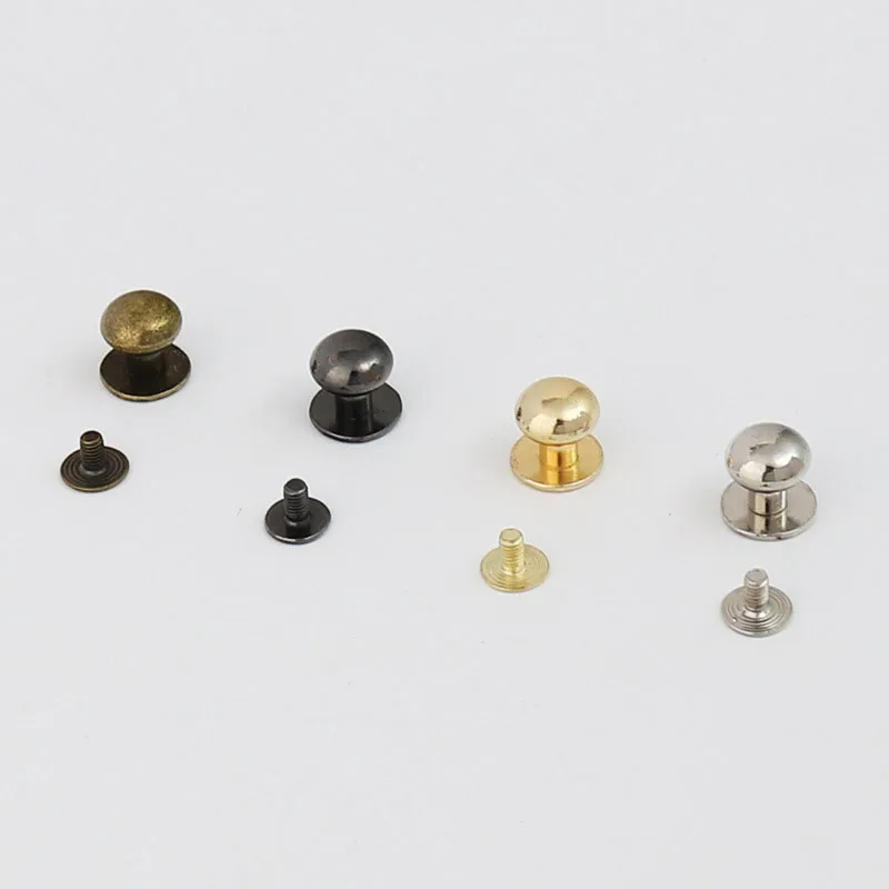 Knob Screw Rivets Studs DIY Crafts Leather Belt Watchband Round Monk Head Decor Nail Buckles