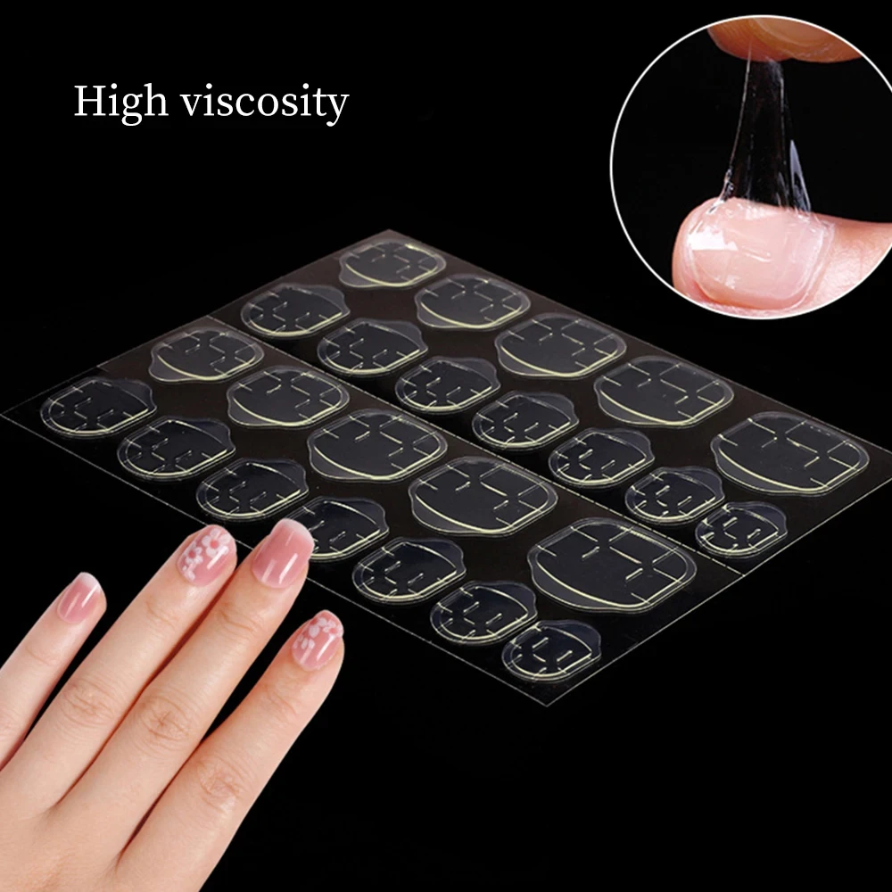 Double Side Nail Jelly Glue Transparent False Nail Art Adhesive Tape Glue Stickers DIY Reusable Manicur Nails Accessories