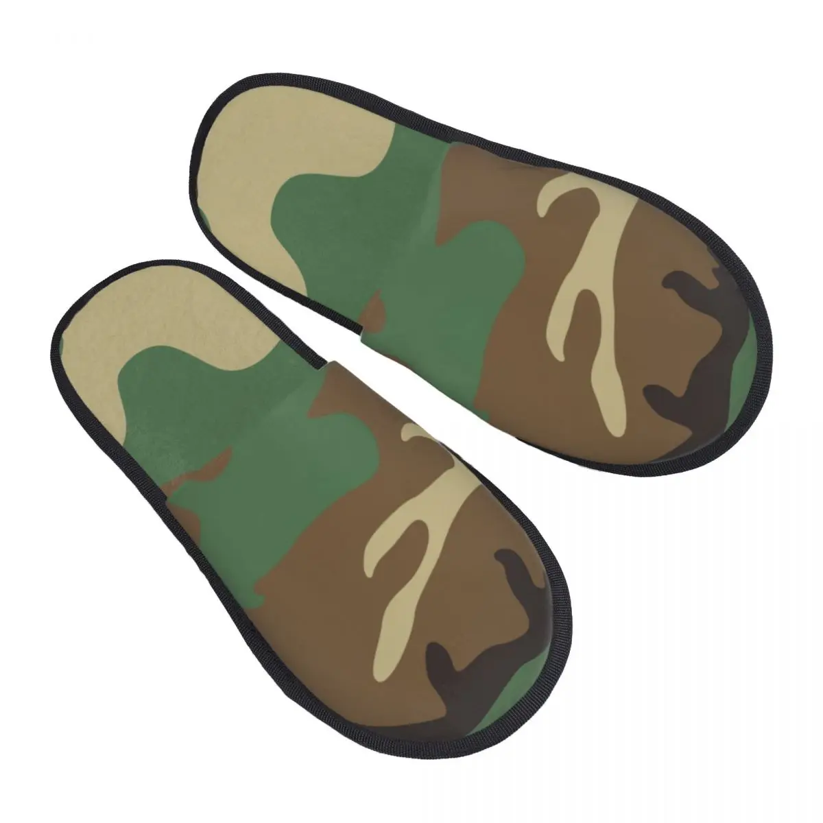 مخصص طباعة الولايات المتحدة الغابات كامو نمط شبشب منزل دافئ دافئ التمويه رغوة الذاكرة رقيق النعال داخلي في الهواء الطلق الأحذية #1
