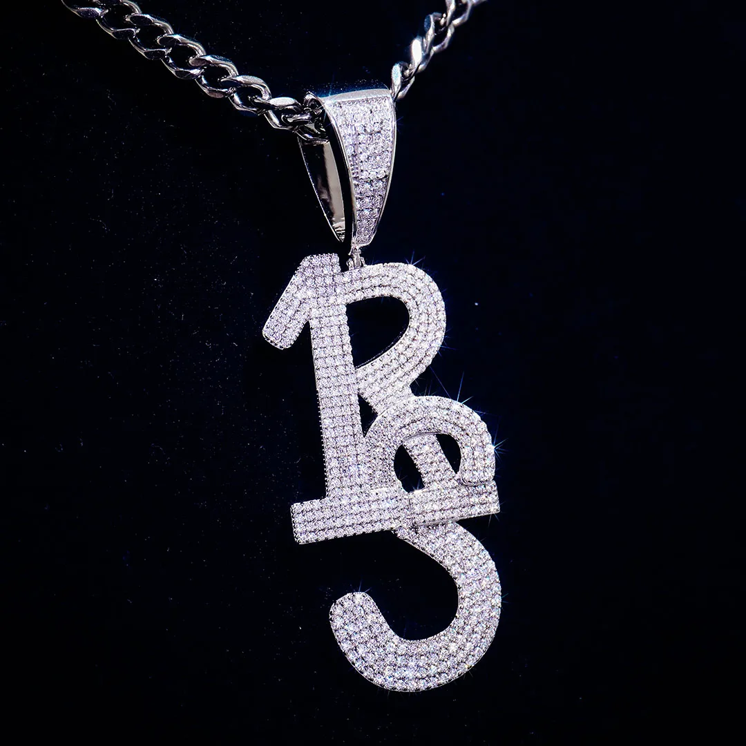 Provence Hip Hop Pendant for Men Moissanite Letter Custom Jewelry Miami S925 Silver Rock Pendant Fashion Luxury  Pendants