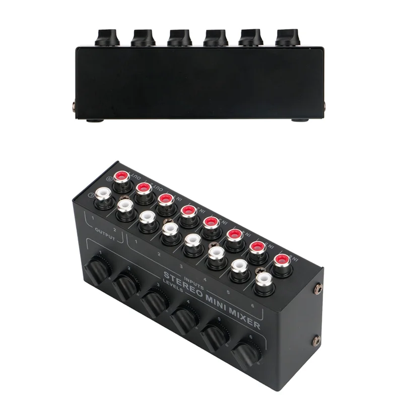 4 Channels Passive Stereo Mixer Mini Audio Mixer Portable Sound Mixer RCA Input Ultra Low Noise For Live Studio Easy To Use-X64A