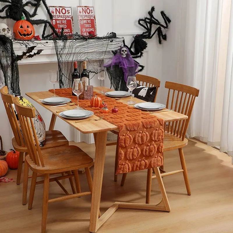 

Fall Pumpkin Ghost Decorations Party and Dining Decorations Halloween Table Runner ,Fall Thanksgiving Dining Table Harvest Decor