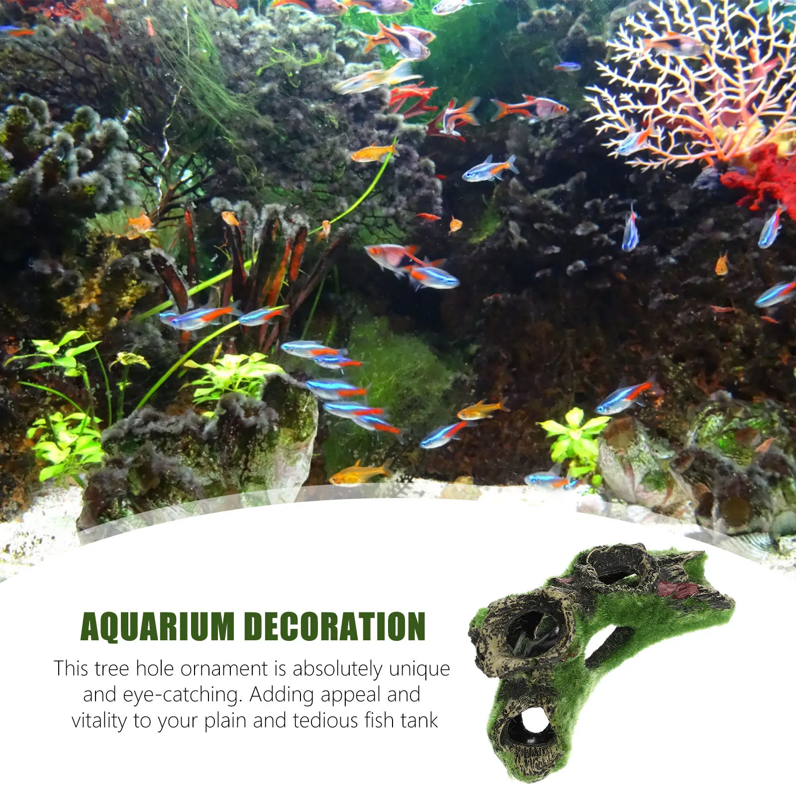 

Unique Aquarium Tree Hole Cave Hide Moss Decoration Realistic Fish Tank Ornament Aquarium Decoration Fish Tank Ornament