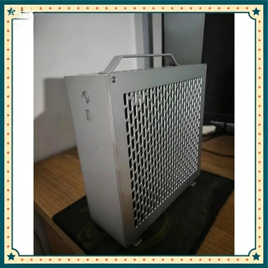 Mini ITX Computer Case for Dual Slot GPU 1U PSU All-Aluminum Small Form Factor Chassis