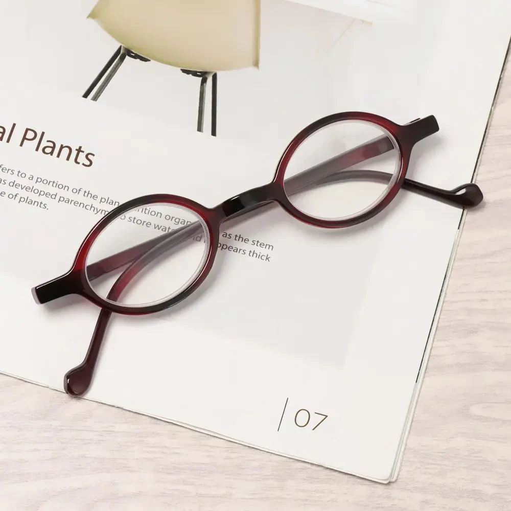 Retro Round Anti Blue Light Reading Glasses Women Men Ultralight Small Oval Frame Presbyopic Eyeglasses PC Magnifying Eyewear