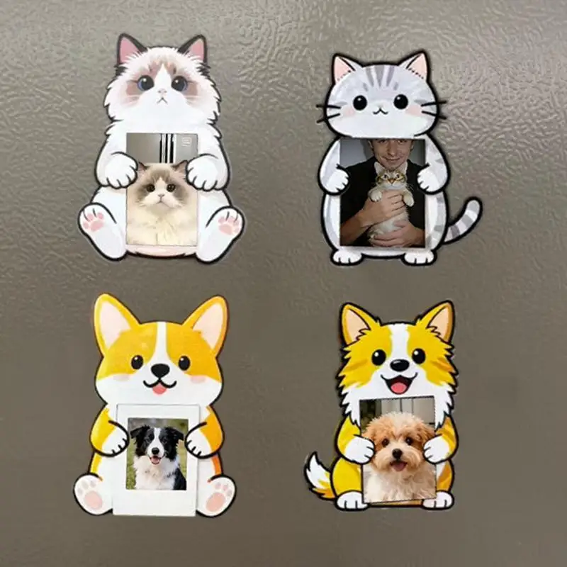Cartoon Animal Acrylic Photo Frame Fridge Magnet For 2-Inch Photos Pet Photo Frame Photo Display And Collection Gift