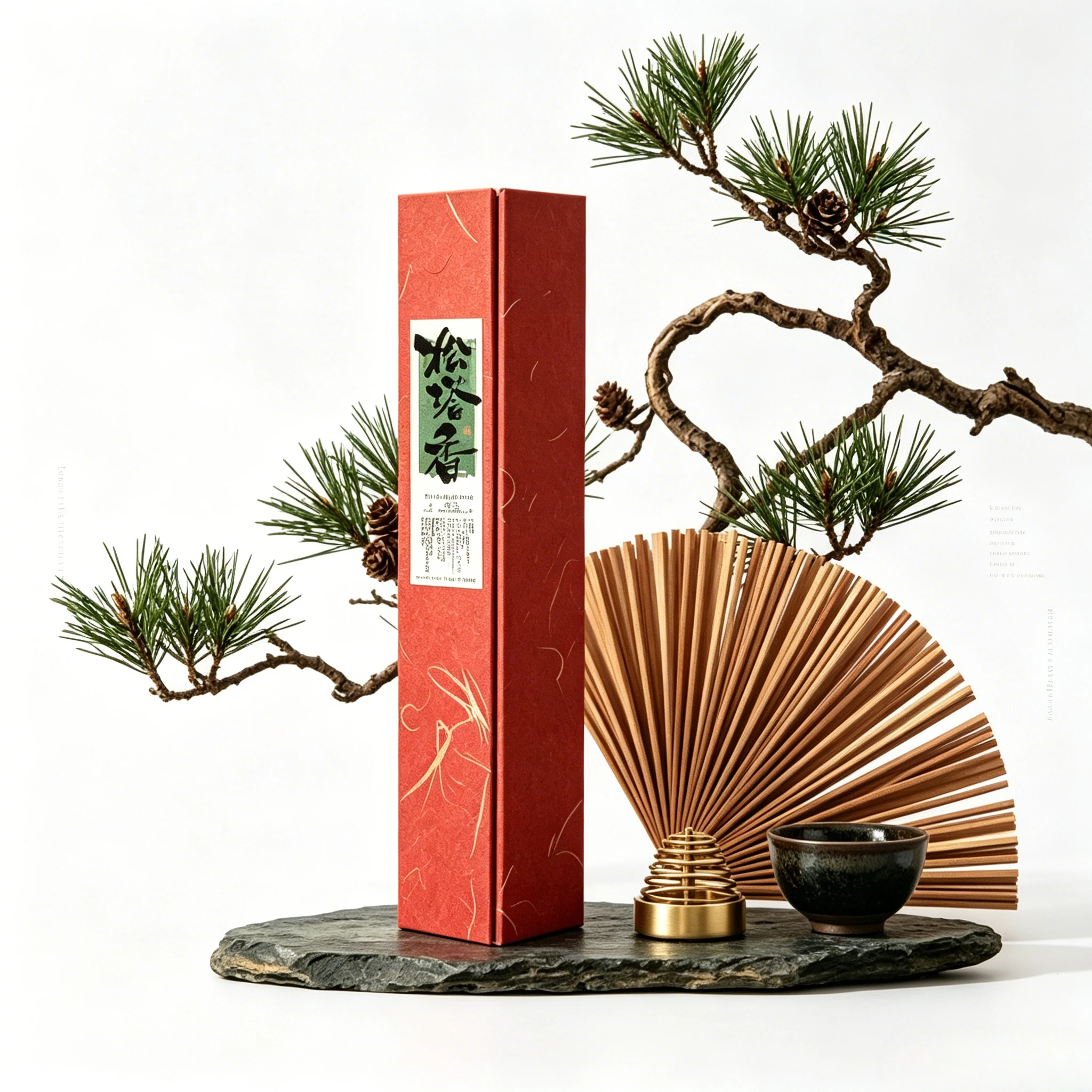 Bâtons d'encens traditionnels chinois, arôme naturel de bois de santal, aromathérapie d'intérieur, emballage en boîte de papier rouge