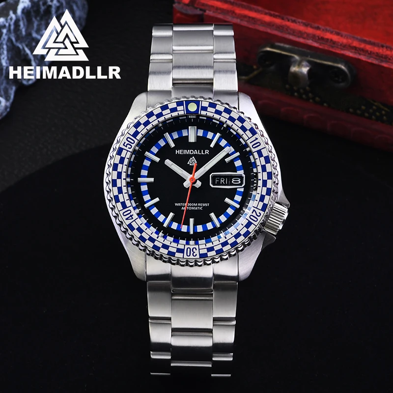 ساعات غواص رجالي HEIMDALLR H6 مرآة الياقوت 200 متر مقاومة للماء مضيئة NH36 ساعات رجالية ميكانيكية أوتوماتيكية من الفولاذ
