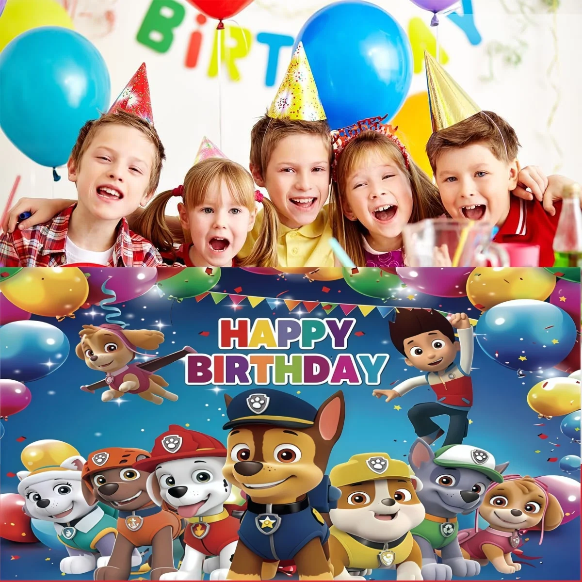 パウ・パトロールのデコレーション背景、パーティー写真撮影用背景、パウ・パトロールの背景幕ポスター、壁、写真スタジオ用品