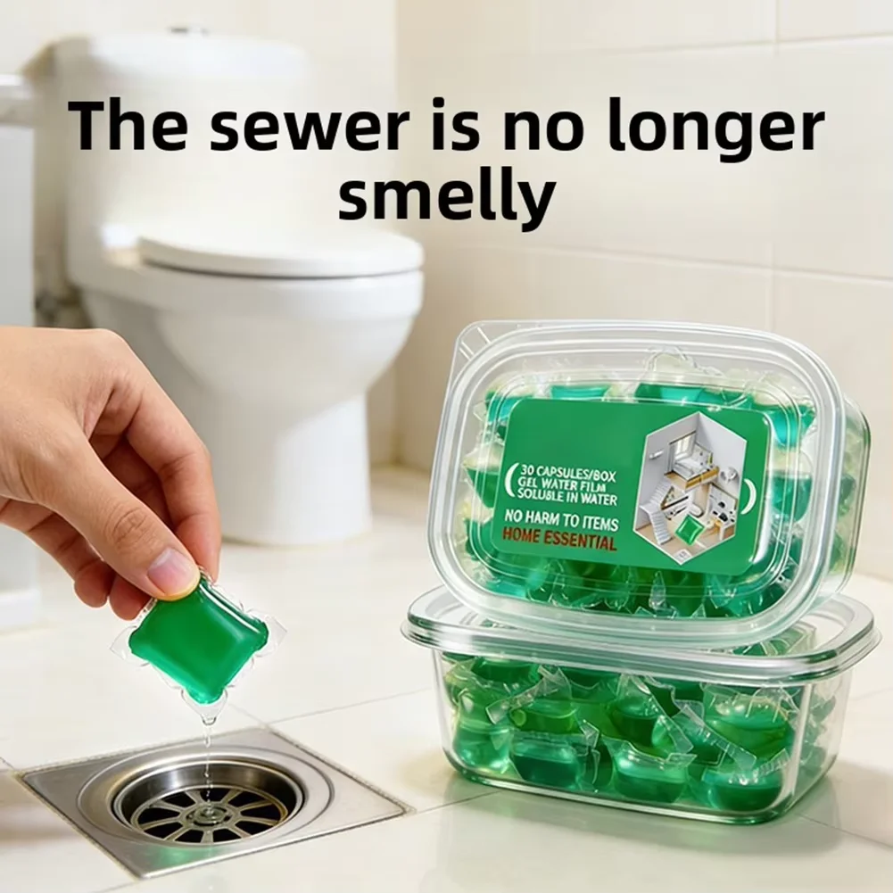 Odor Removal Sewer Cleaner Scented Gel Airs Freshener For Sinks Drains Gel Water Film Soluble In Water For Kitchen For Bathroom