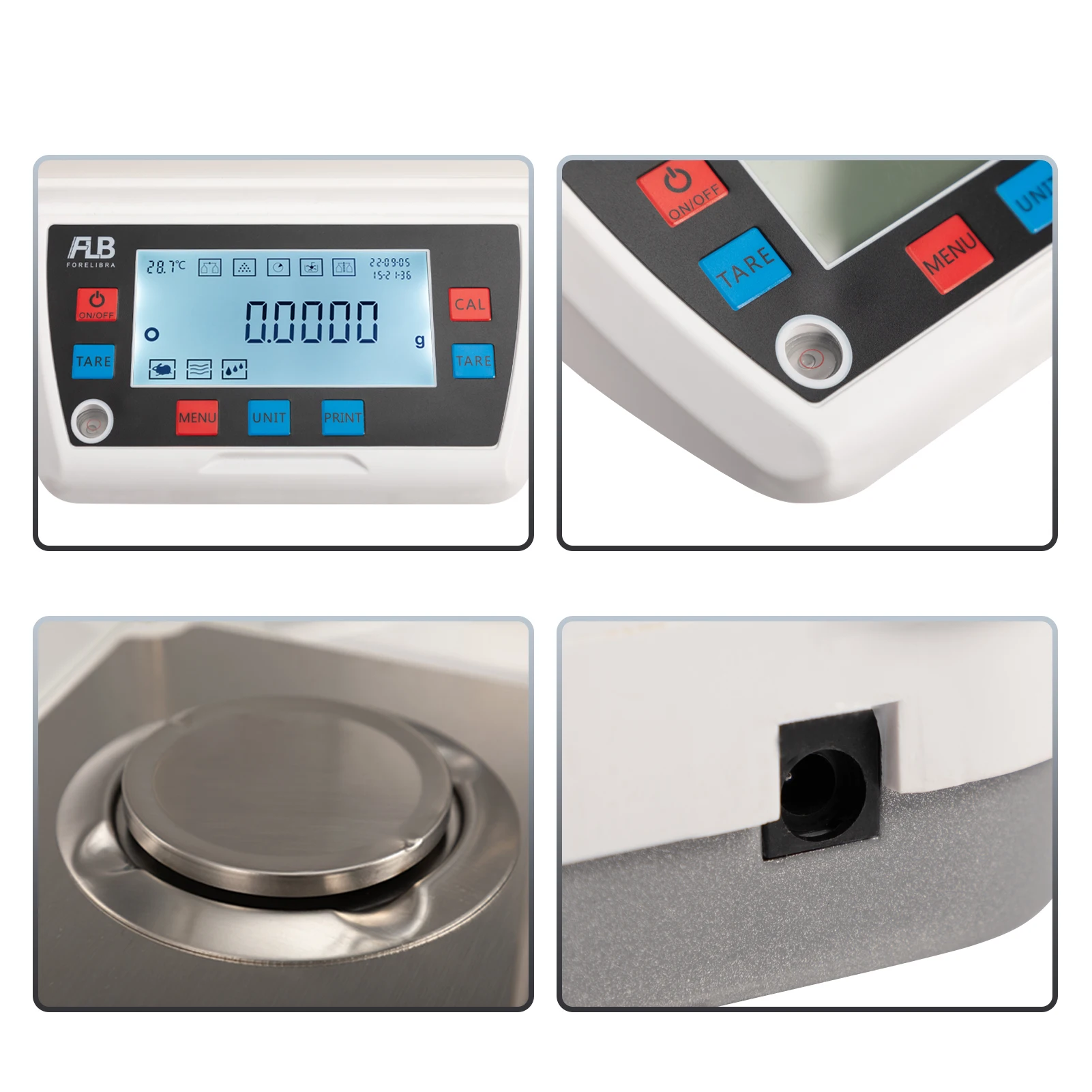 Analysenwaage Hohe Präzision 0,0001g, 0,1 mg Genauigkeit Digitale Elektronische Lab Skala Runde Tablett mit Kalibrierung 100g/200g/300g