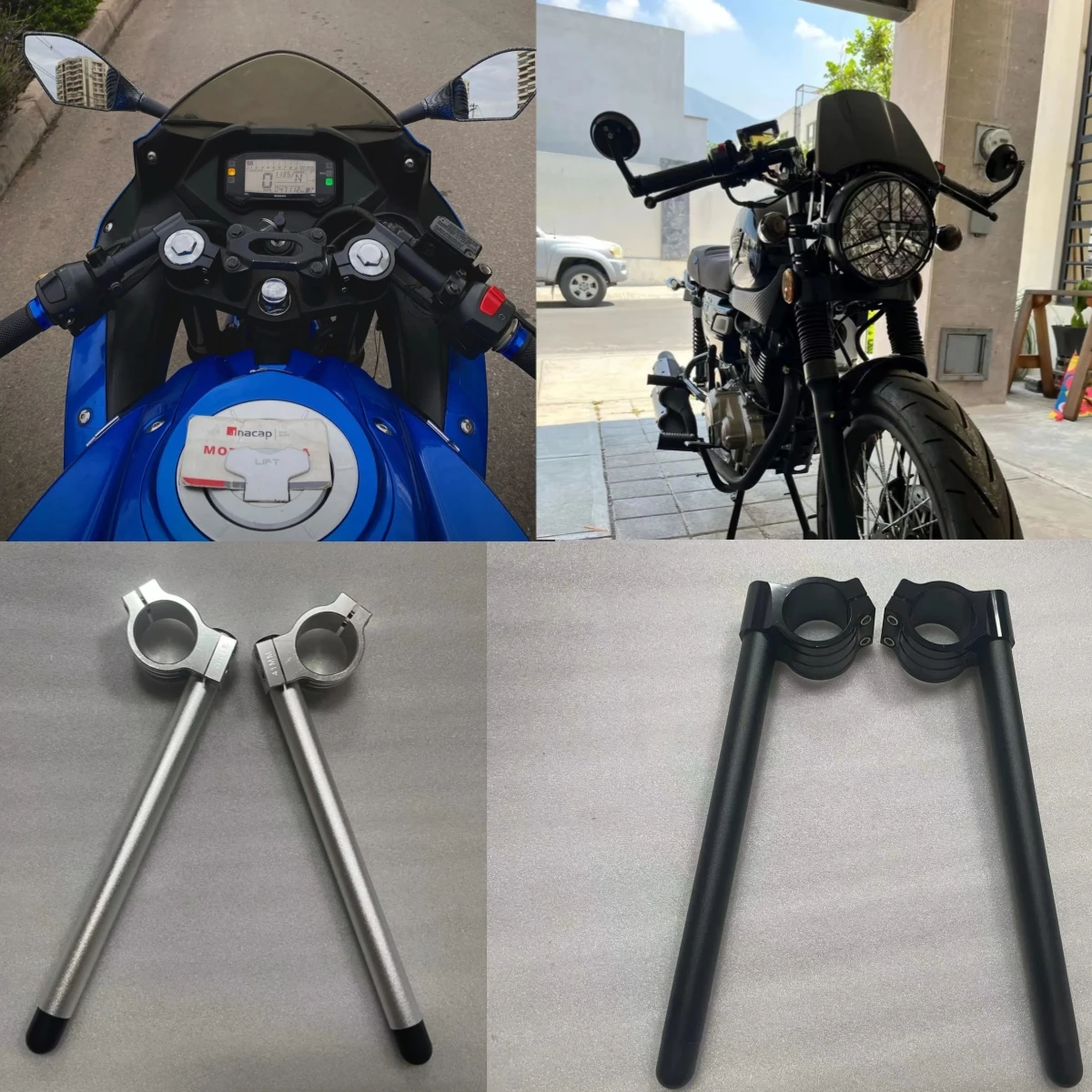 Universal Stainless Steel Matte Black Racing CNC 31 32 33 35 36 37 38 MM Clip On Ons Fork Riser Regular Handlebars dropshipping