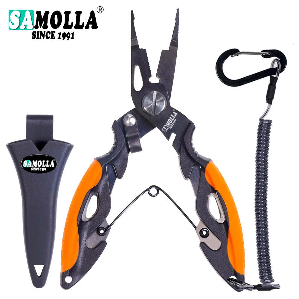 SAMOLLA micro-lua pliers open small ring mini fishing pliers stainless steel titanium-plated anti-rust high-precision pliers