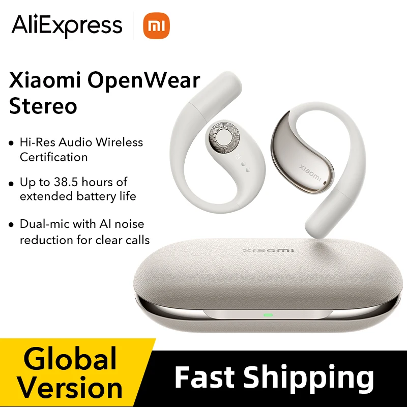 Global Version Xiaomi OpenWear Stereo Dual-mic with AI noise reduction for clear calls High Resolution Audio Extra-long battery