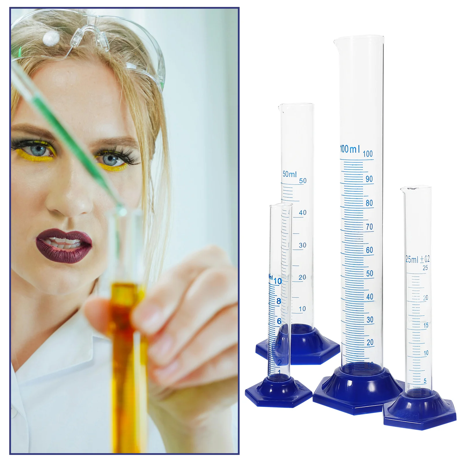 

Glass Gratuated Cylinder Measuring Beakers and Graduated Cylinders Container Glassware