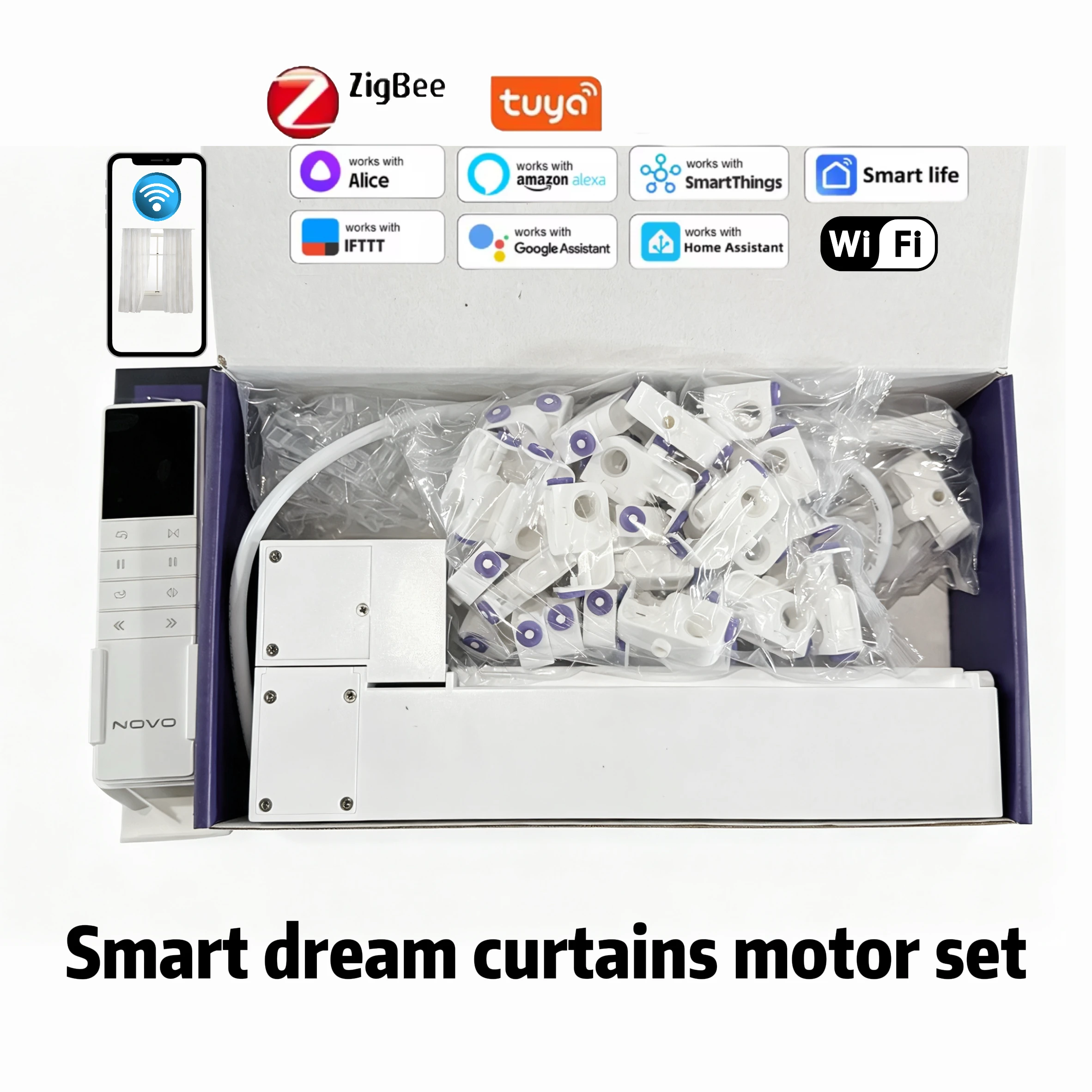 Tuya Zigbee WiFi  Smart life Dream Curtain Motor Electric dream blinds Automatic System Support Alexa Google home