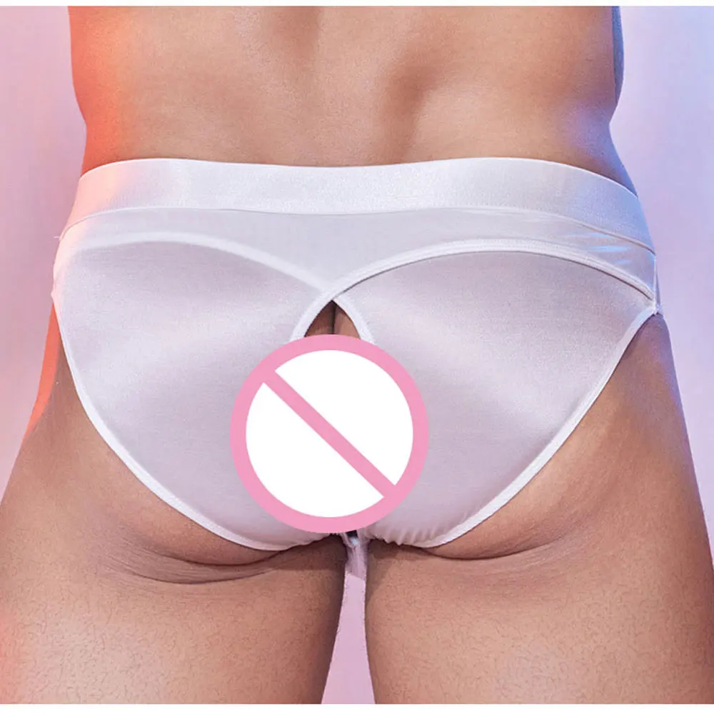 

Men's Panties High Elastic Briefs Sexy Hollow Out Butt See Through Underwear U Convex Pouch Gay Underpants Male Lingeries