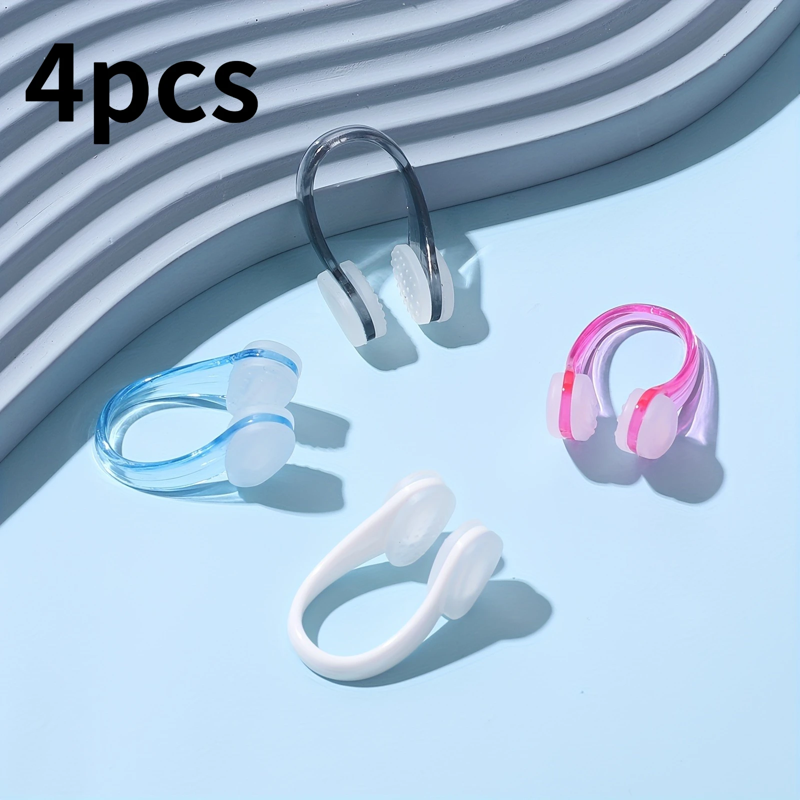 4pcs Silicone Swimming Nose Clip, Waterproof And Non-slip, Suitable For Swimming Training
