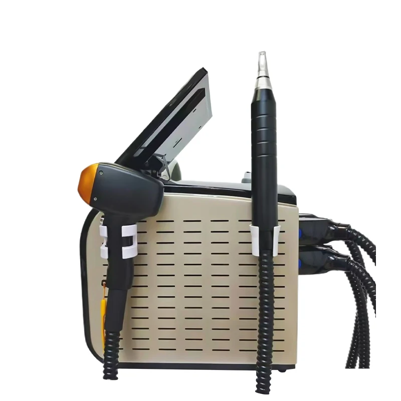 2025 أحدث 4 في 1 آلة إزالة الشعر بالليزر ديود التيتانيوم الجليد ومفتاح Q إزالة الوشم بالليزر Nd Yag آلة الليزر IPL RF Pico