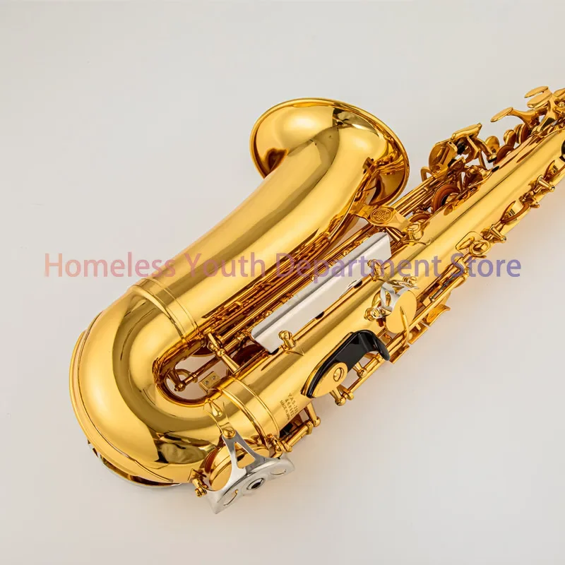 Professional Alto Water Drop E Saxophone Gold Alto Saxophone with Mouth Plate Reed Hoop