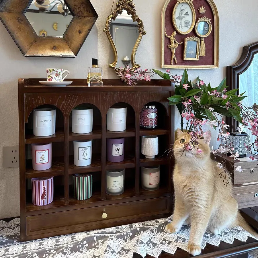 

Винтажные подстаканники из цельного дерева, простые чашки, вилки, ложки, полка для ящиков, настольная полка для гостиной, решетка Duobao