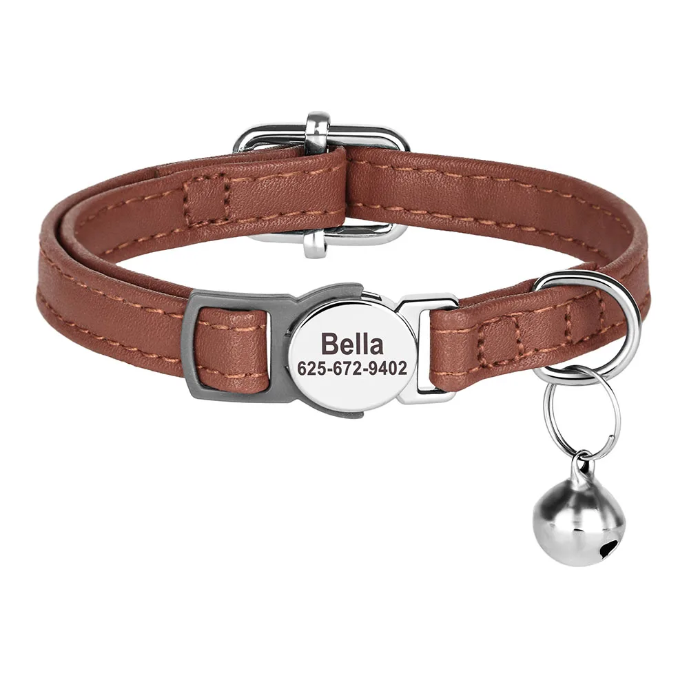 Personalisiertes Katzenhalsband, verstellbare Halsbänder für kleine Hunde und Kätzchen, kostenlose individuelle ID-Namenshalsbänder für Haustiere, Anti-Verlust-Halsbänder für Katzen – Detail 34