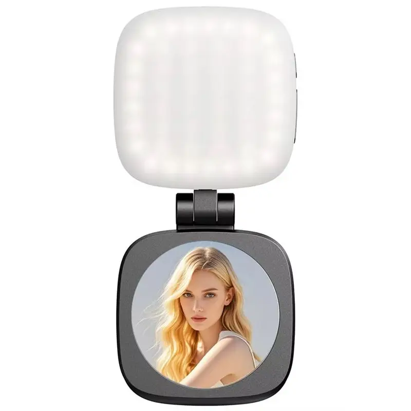 Efficient Adjustable 180° Flip & Built-In Mirror Light Mobile Phone Ring Light For Live Streaming 3 Modes Adjustable 180° Flip L