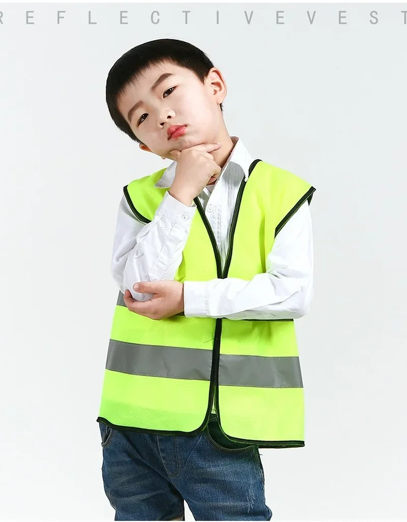 High Visibility Kids Safety Vest Children Waistcoat Vest with Reflective Strips Traffic Clothes Reflective Clothing