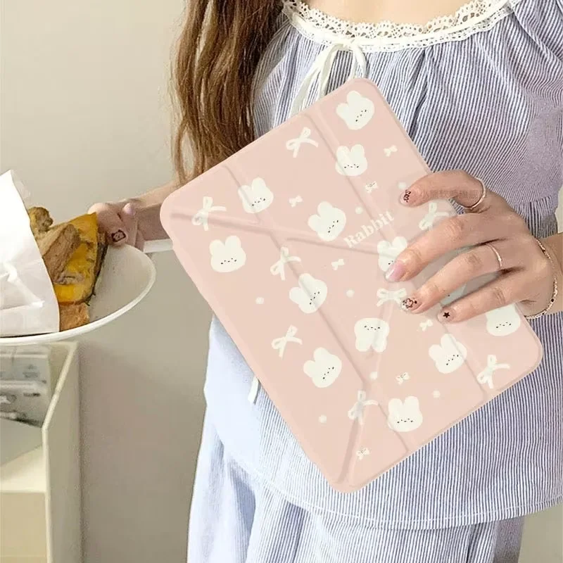 Protective Case for IPad 10.2 Case 7/8/9th Generation IPad 10th Generation Case 2022 Air 5th 4th 2020 Pro 11 Pink Free Butterfly