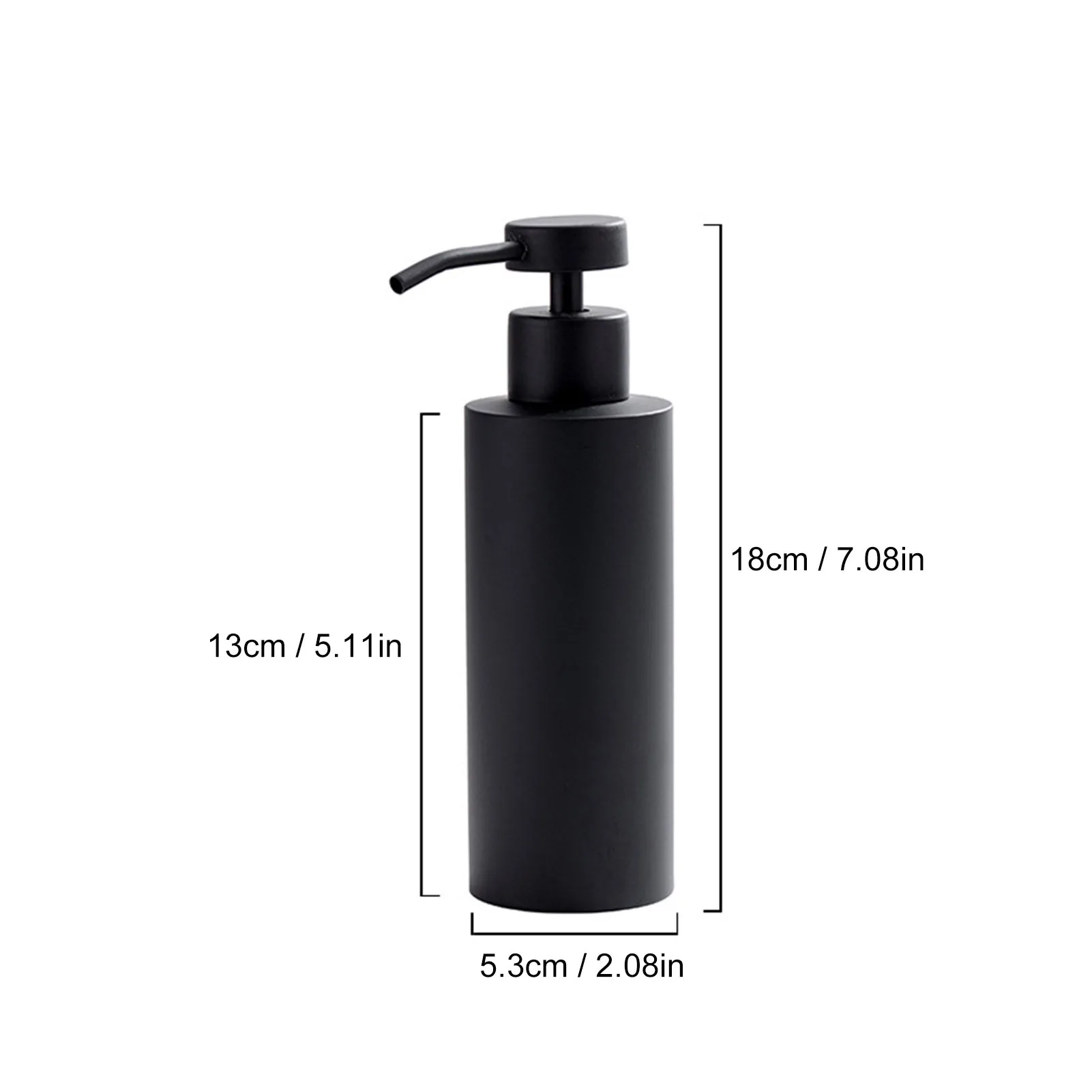 Black Soap Dispenser | Stainless Steel Soap Dispenser | Refillable Countertop Lotion Bottle, Hand So